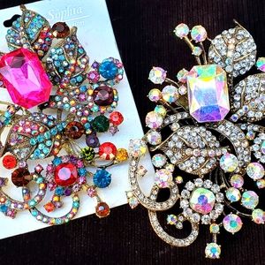 Crystal brooches